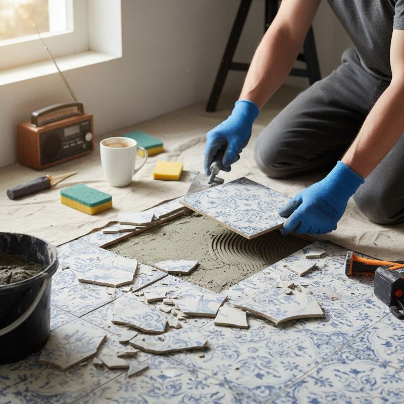 Cracked Tile Repair detail