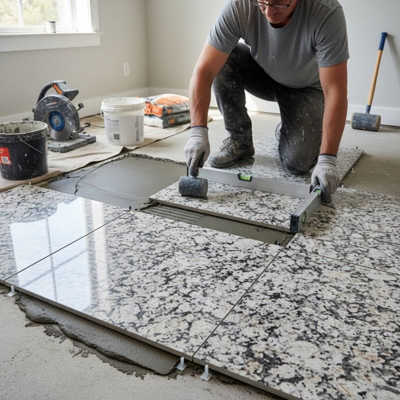Slate Floor Installation detail