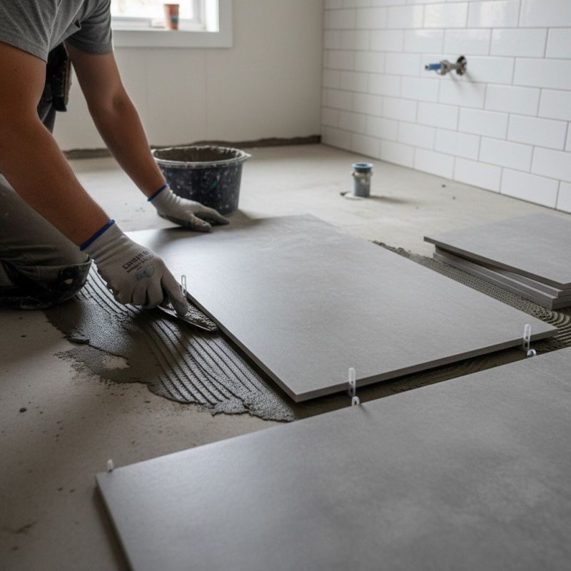 Travertine Floor Installation detail